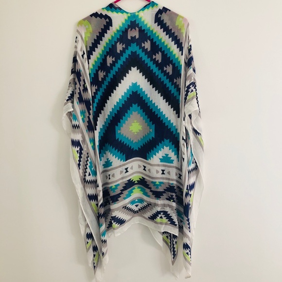 Michael Stars Turquoise Aztec Shawl - Picture 4 of 4